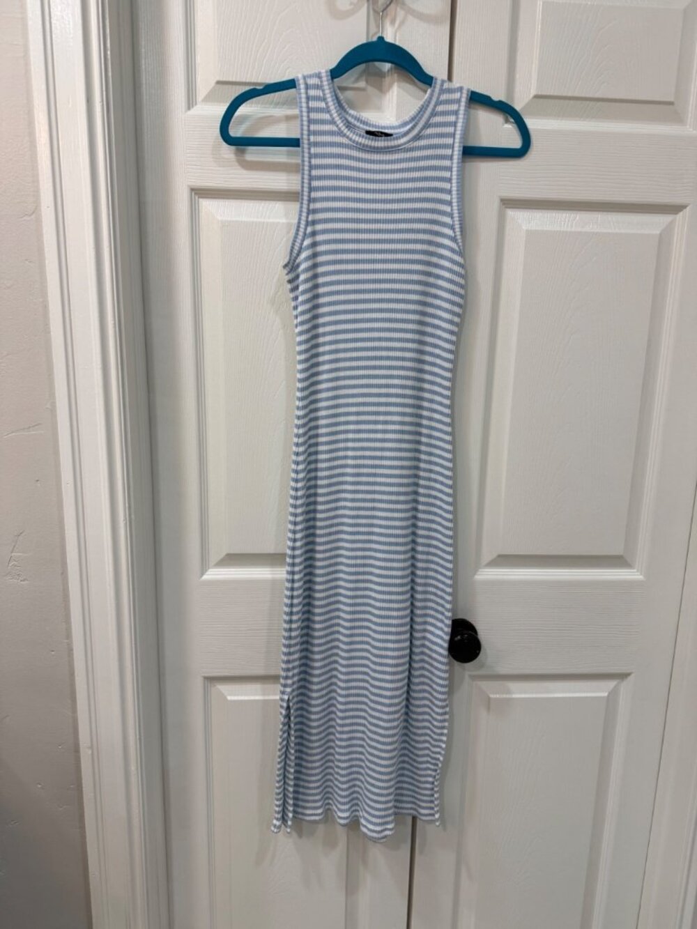 Rails VGUC Chambary & White Striped Ribbed Sleeveless Midi Dress in Size Small - Picture 7 of 12